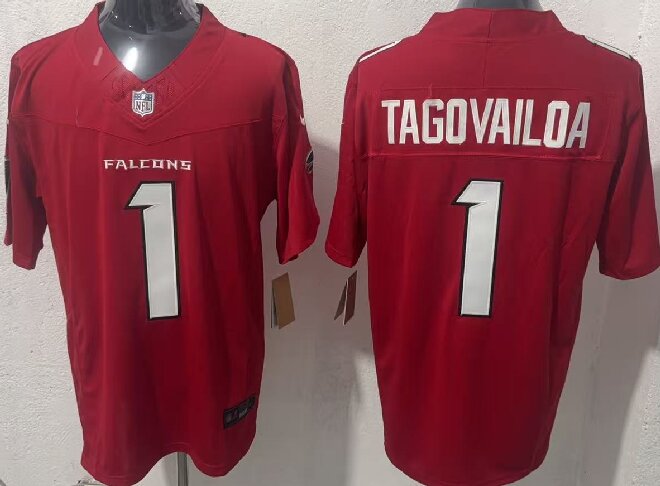 Men's Atlanta Falcons #1 Tua Tagovailoa Red 2026 New F.U.S.E. Vapor Untouchable Limited Stitched Football Jersey