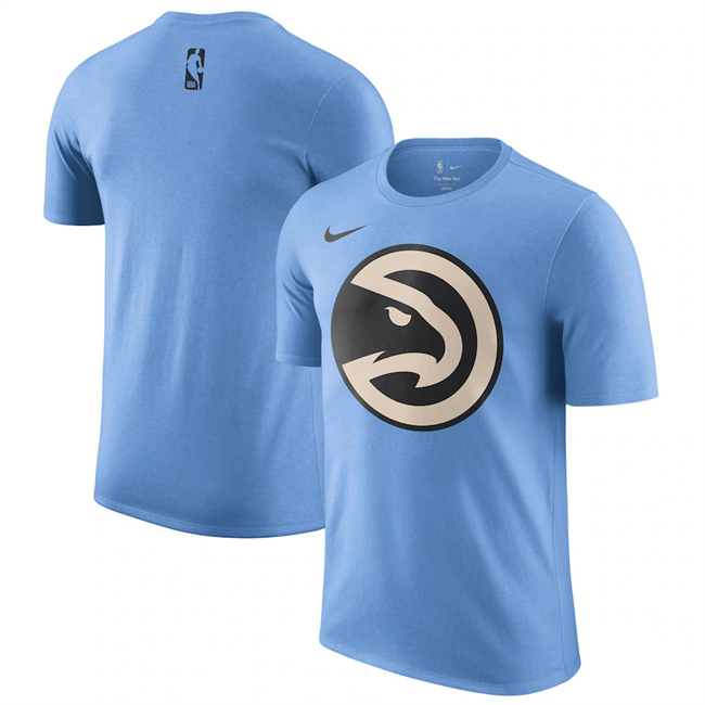 Men's Atlanta Hawks Light Blue 2025 City Edition Essential Logo T-Shirt