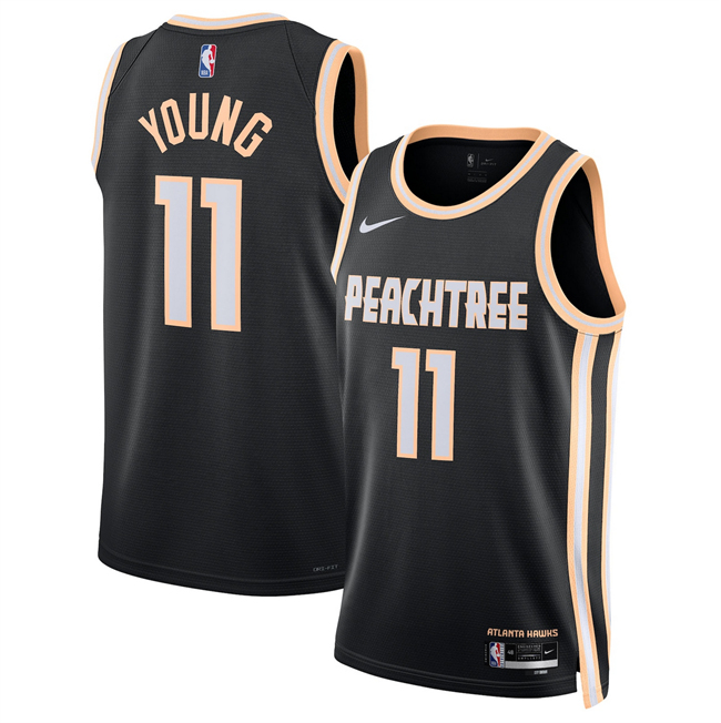 Men's Atlanta Hawks #11 Trae Young Black 2026 City Edition Stitched Jersey