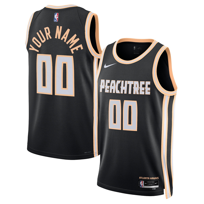 Men's Atlanta Hawks Active Player Custom Black 2026 City Edition Stitched Jersey