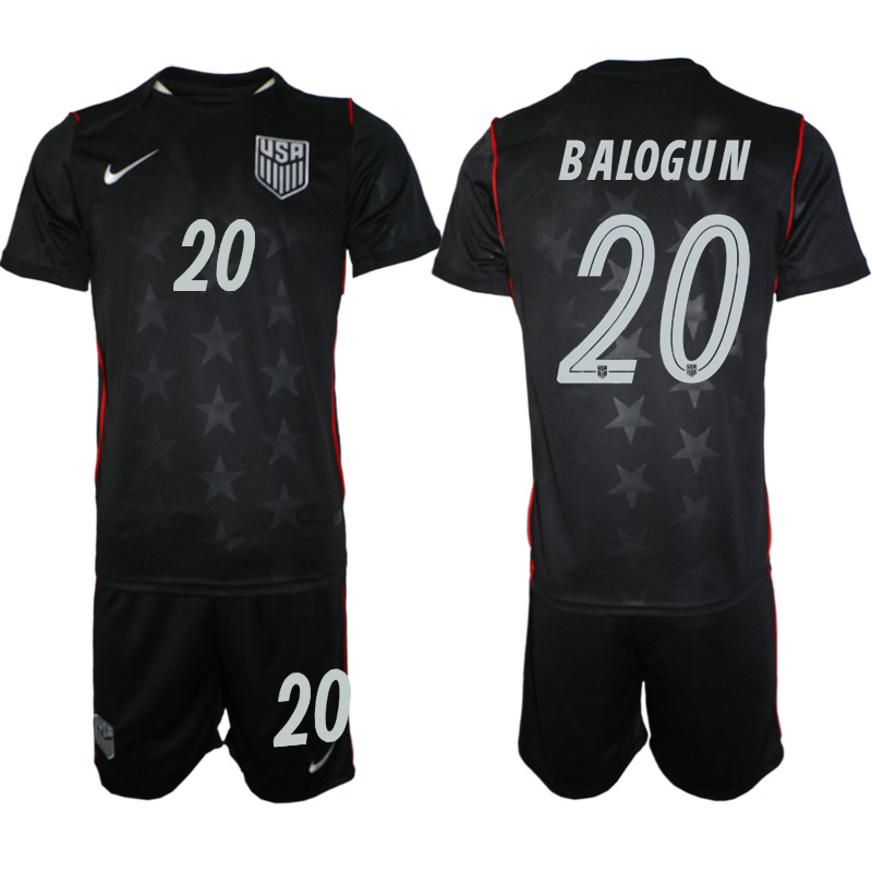 Men's United States #20 Balogun Black 2026 Away Soccer Jersey Suit