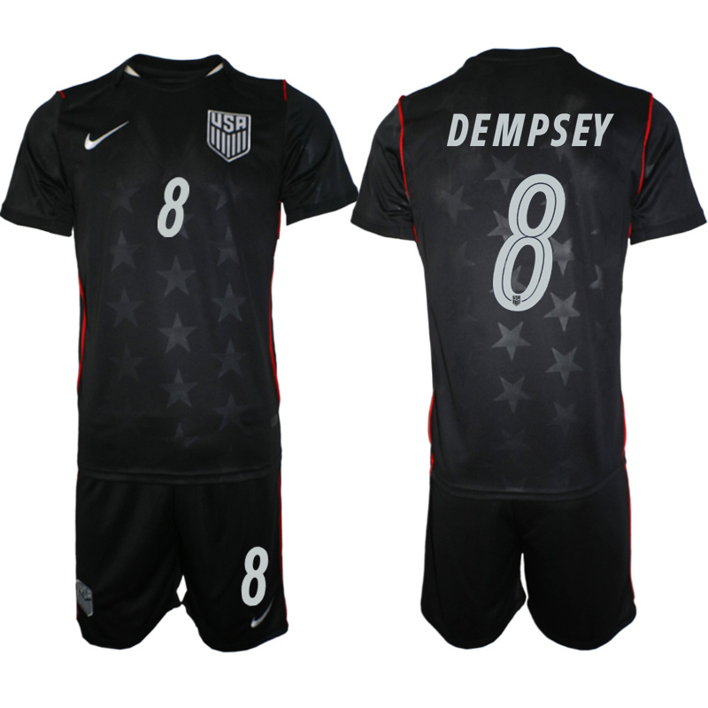 Men's United States #8 DEMPSEY Black 2026 Away Soccer Jersey Suit
