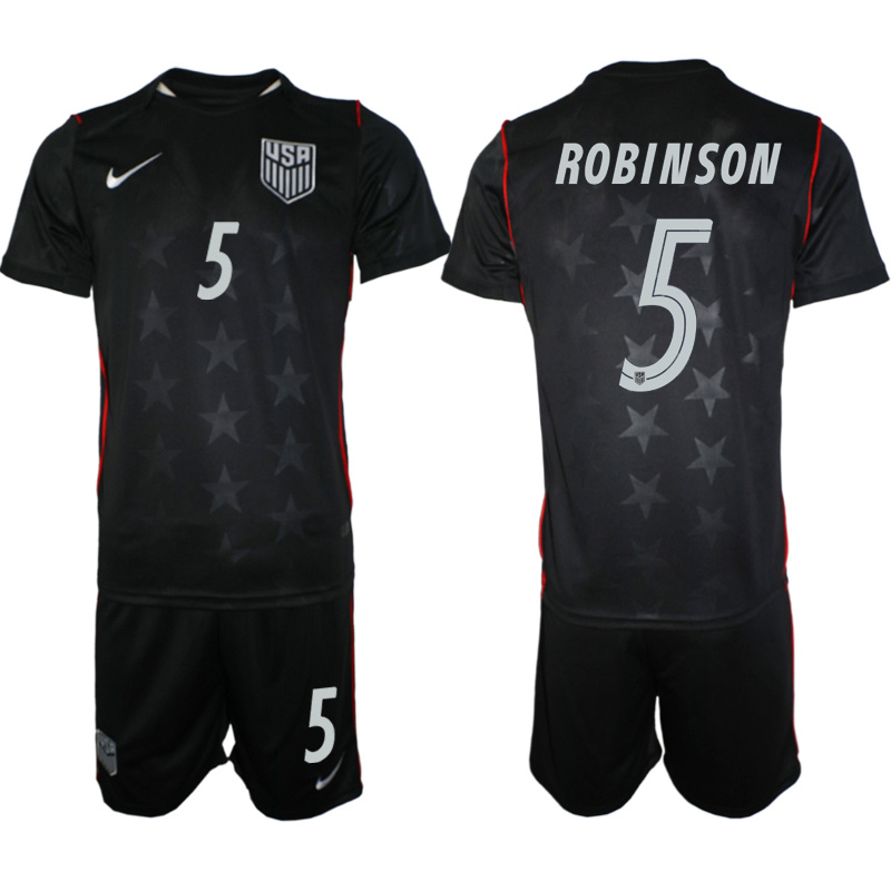 Men's United States #5 Robinson Black 2026 Away Soccer Jersey Suit