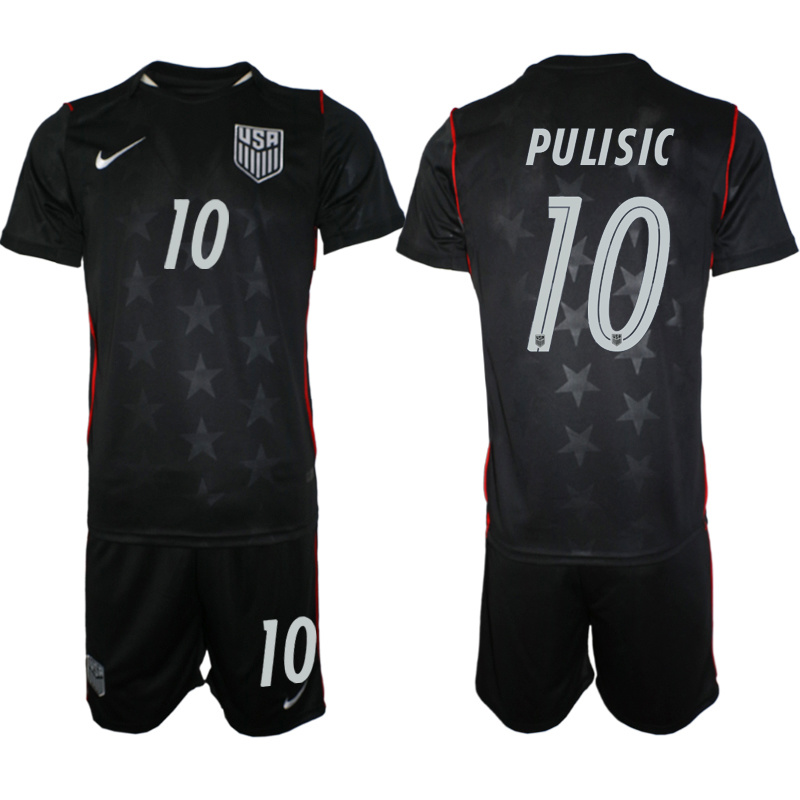 Men's United States #10 Christian Pulisic  Black 2026 Away Soccer Jersey Suit