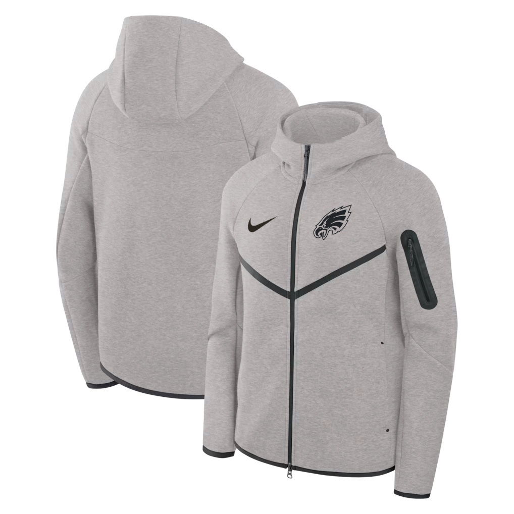 Men's Philadelphia Eagles Grey Tech Fleece Windrunner Full-Zip Hoodie