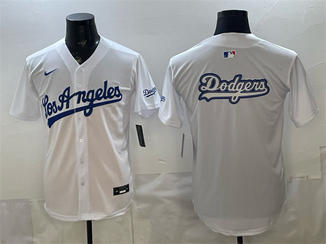 Men's Los Angeles Dodgers Team Big Logo White Alternate Stadium Stitched Baseball  Jersey