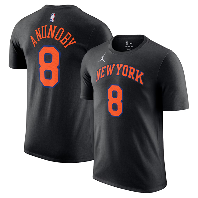 Men's New York Knicks #8 Jordan Brand Black Name & Number Statement Edition T-Shirt