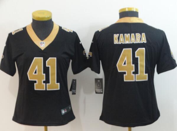 Nike Saints 41 Alvin Kamara Black Women Vapor Untouchable Limited Jersey